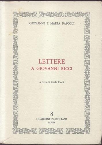 Lettere a Giovanni Ricci - copertina