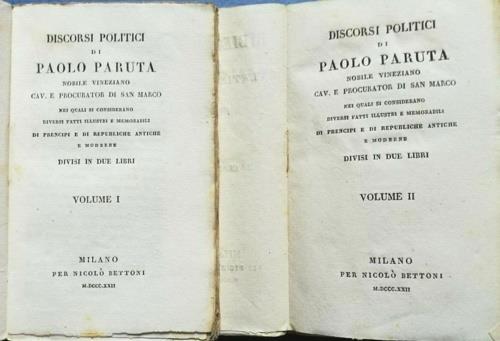 Discorsi politici. Nei quali si considerano diver - copertina