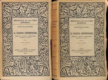 La filosofia contemporanea. Germania - Francia - Inghilterra - America - Italia - Guido De Ruggiero - copertina