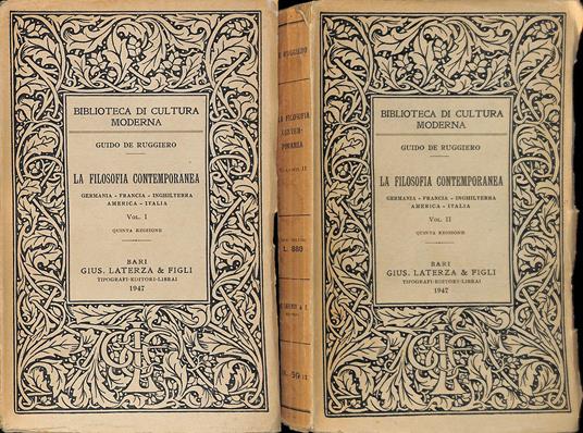 La filosofia contemporanea. Germania - Francia - Inghilterra - America - Italia - Guido De Ruggiero - copertina