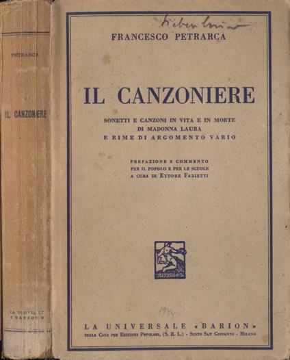 Il Canzoniere - Francesco Petrarca - copertina