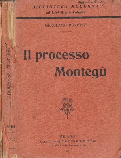 Il processo Montegù - Gerolamo Rovetta - copertina