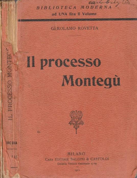 Il processo Montegù - Gerolamo Rovetta - copertina