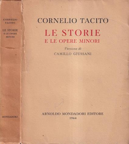 Le storie e le opere minori - P. Cornelio Tacito - copertina
