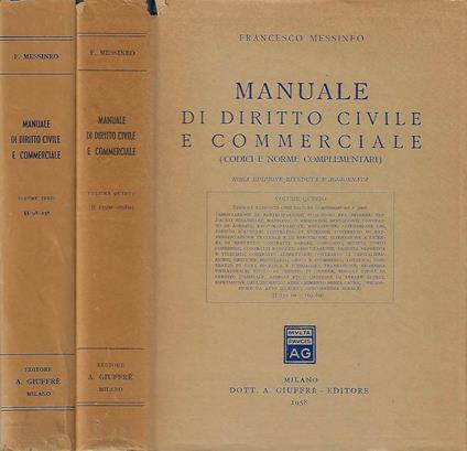 Manuale di diritto civile e commerciale - Francesco Messineo - copertina