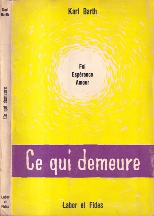Ce qui demeure - Karl Barth - copertina