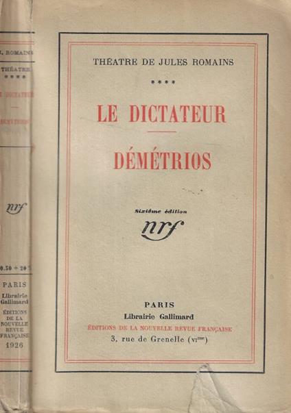 Le dictateur démétrios - copertina