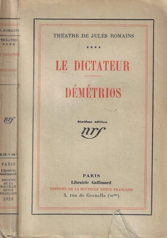 Le dictateur démétrios - copertina