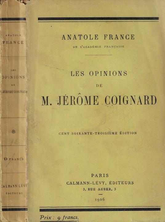Les opinions de M. Jerome Coignard - copertina