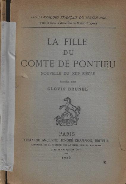 La fille du Comte de Pontieu - copertina