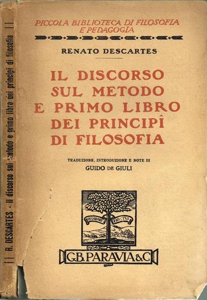Il discorso sul metodo e primo libro dei principi di filosofia - copertina