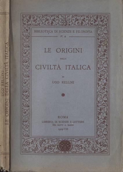 Le origini della civiltà italica - copertina