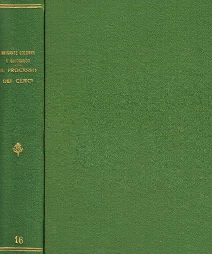 Il processo dei Cènci - copertina