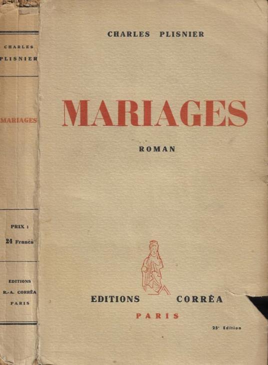 Mariages - Charles Plisnier - copertina