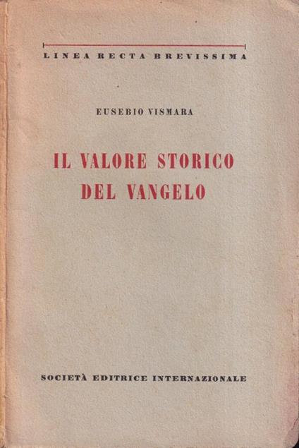 Il valore storico del vangelo - copertina