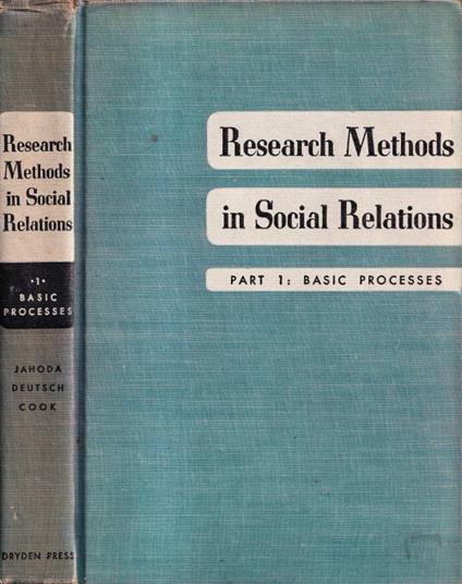 Research methods in social relations with especial reference to prejudice - copertina