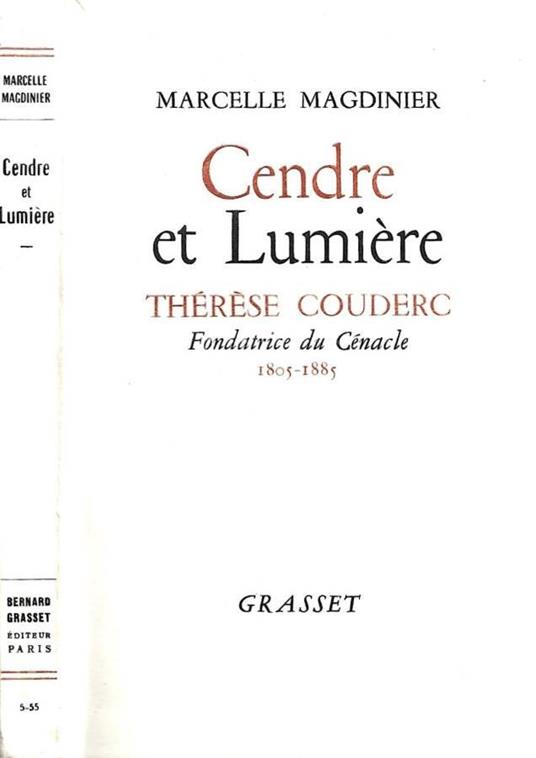 Cendre et lumiere. Therese Couderc - copertina