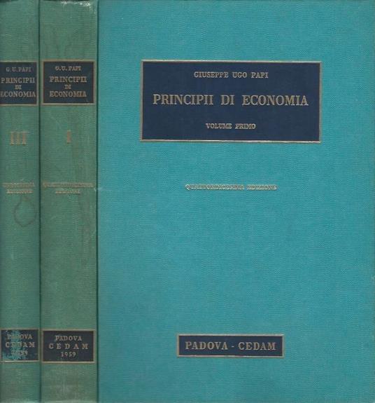 Principii di Economia - Vol. I, III - Giuseppe Ugo - copertina