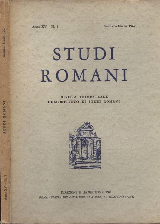 Studi romani Anno XV n. 1 - copertina