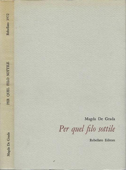 Per quel filo sottile - Magda De Grada - copertina