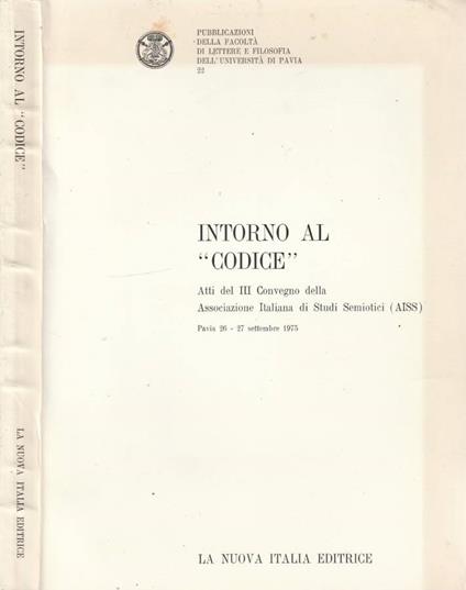 Intorno al "codice" - copertina