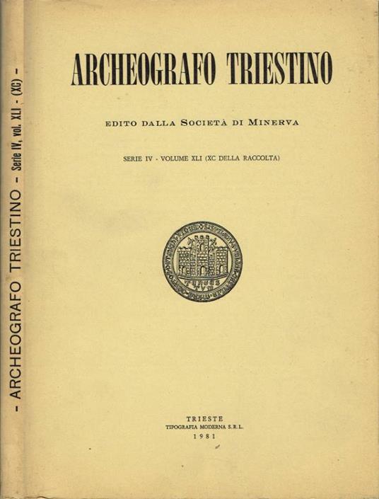 Archeografo Triestino - copertina