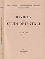Rivista degli studi orientali anno 1984, vol LVIII, fasc I-IV