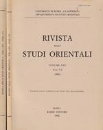 Rivista degli studi orientali anno 1991, vol LXV, fasc 1-2, 3-4