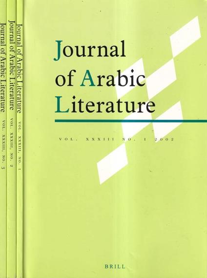 Journal of arabic literature, volume XXXIII, numero 1, 2, 3, 2002 - copertina