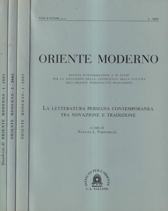 Oriente moderno, anno XXII, numero 1, 3, 4, 2003 - copertina