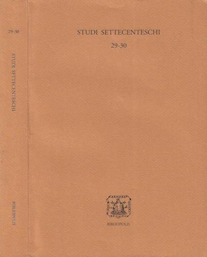 Studi Settecenteschi 29 - 30 - 2009 - 2010 - copertina