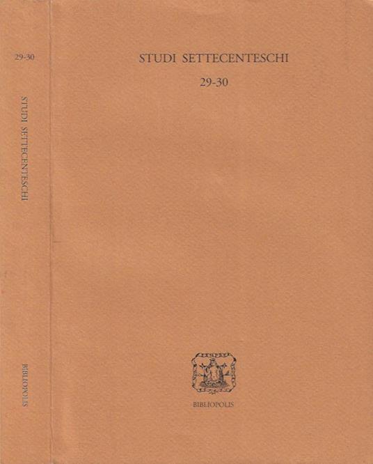 Studi Settecenteschi 29 - 30 - 2009 - 2010 - copertina