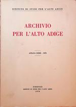 Archivio per l'Alto Adige: Annata LXXII - 1978