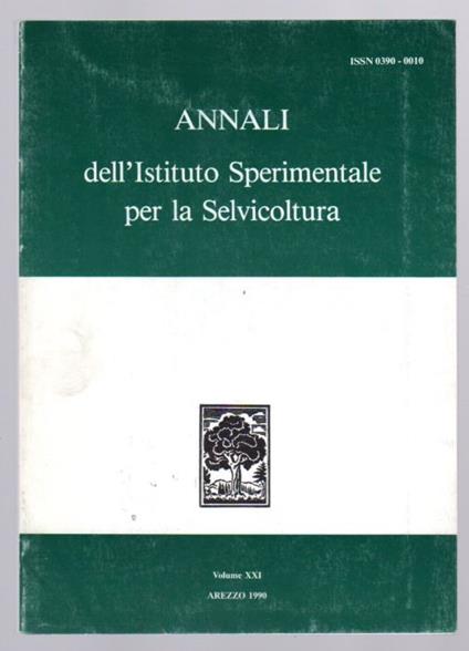 Annali dell'Istituto Sperimentale per la Selvicoltura: Volume XXI, Anno 1990 - copertina