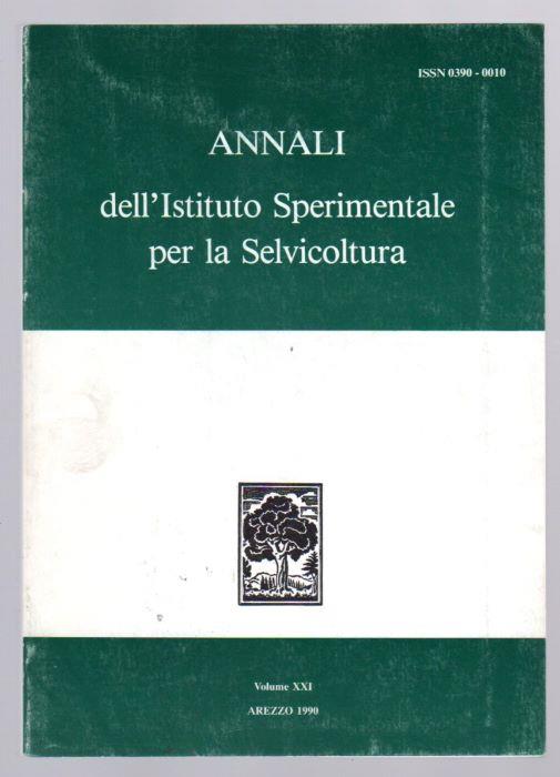 Annali dell'Istituto Sperimentale per la Selvicoltura: Volume XXI, Anno 1990 - copertina