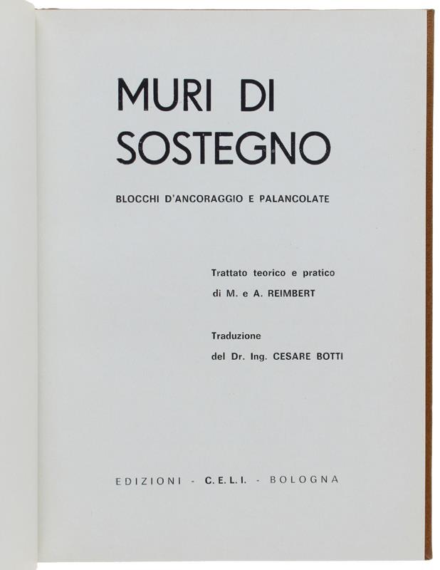MURI DI SOSTEGNO. Blocchi d'ancoraggio e palancolate