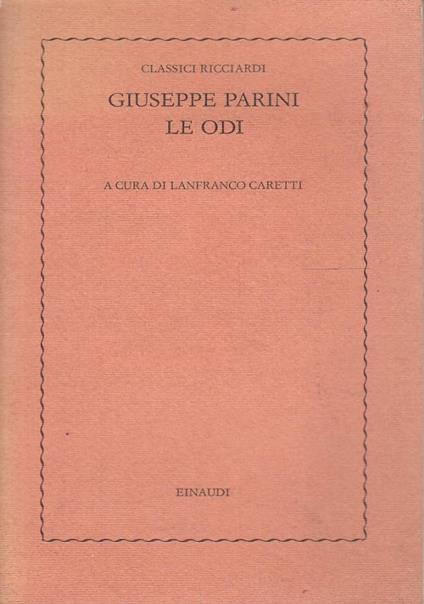 Le odi - Giuseppe Parini - copertina
