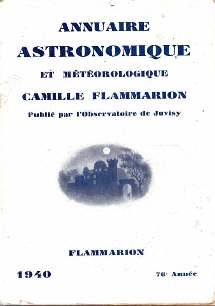 Annuaire Astronomique Et Meteorologique 1940 - Camille Flammarion - copertina