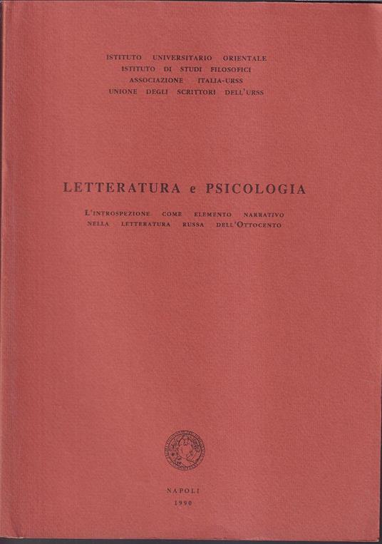 Letteratura e psicologia L'introspezione come elemento narrativo nella letteratura russa dell'Ottocento - copertina