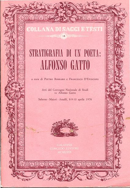 Stratigrafia di un poeta: Alfonso Gatto - copertina