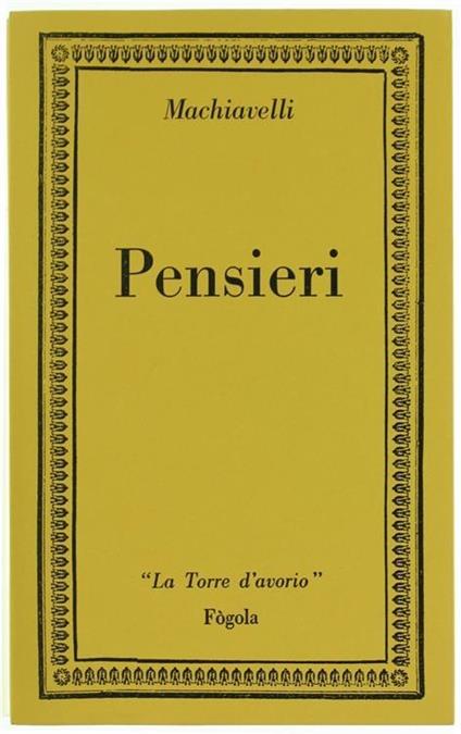 Pensieri - Niccolò Machiavelli - copertina