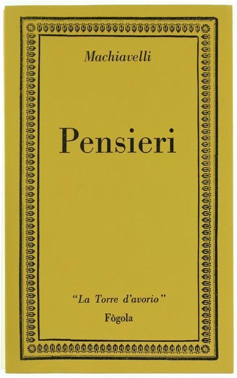 Pensieri - Niccolò Machiavelli - copertina