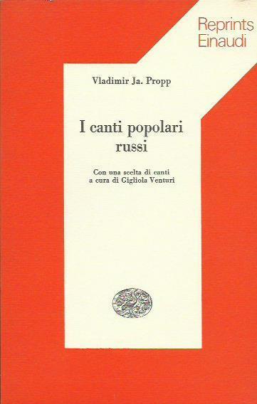 Canti Popolari Russi - Vladimir Propp - copertina