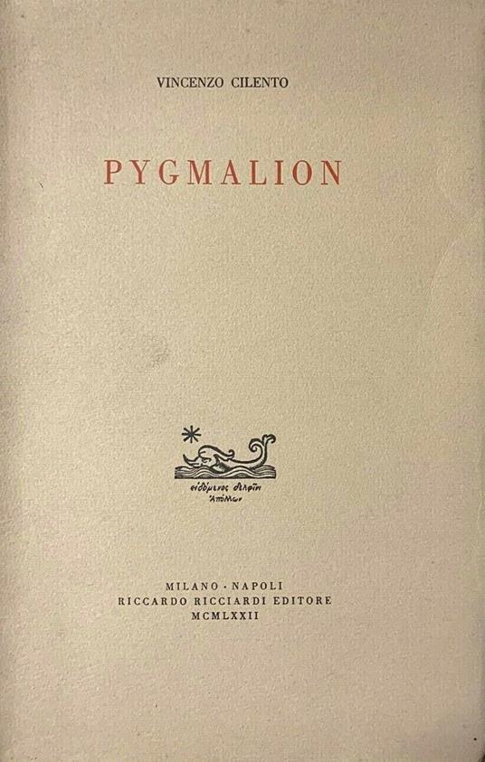 Pygmalion - Vincenzo Cento - copertina