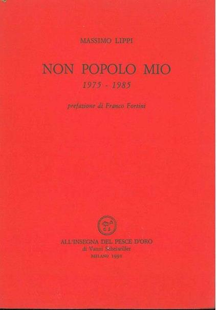 Non Popolo Mio 1975-1985 - Massimo Lippi - copertina