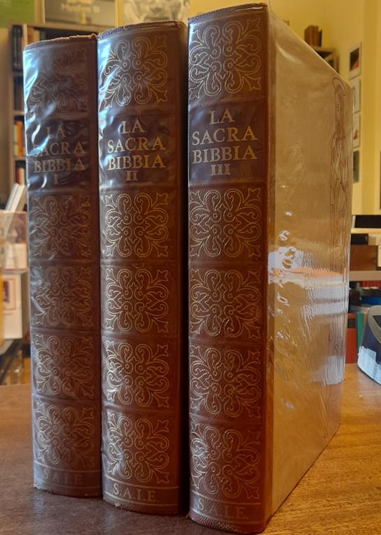 SACRA BIBBIA. Illustrata con riproduzioni di capolavori d'arte (3 Volumi) - copertina