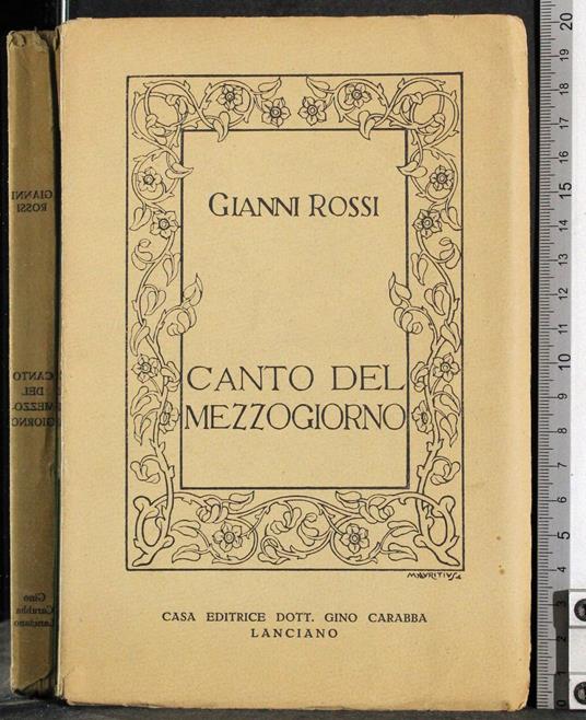 Canto del mezzogiorno - Gianni Rossi - copertina