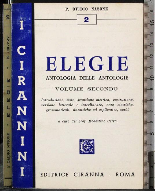 Elegie. Antologia delle antologie. Vol 2 - P. Nasone Ovidio - copertina
