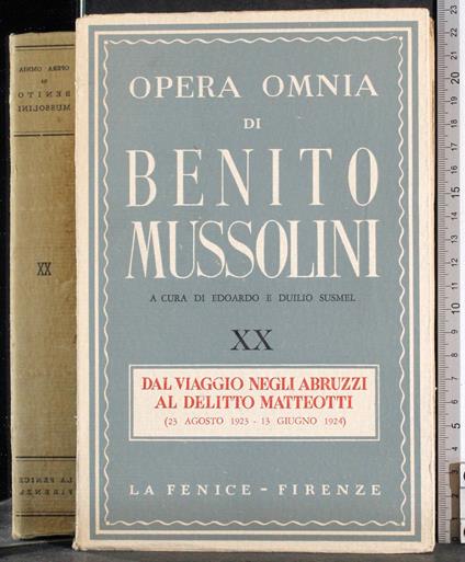 Opera Omnia di Benito Mussolini. Vol XX - copertina