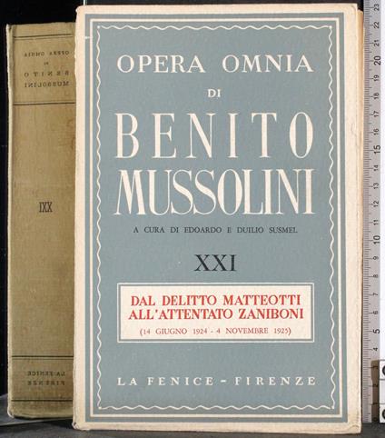 Opera Omnia di Benito Mussolini. Vol XXI - copertina